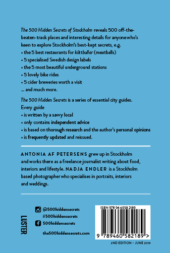 Achterkant van The 500 Hidden Secrets of Stockholm