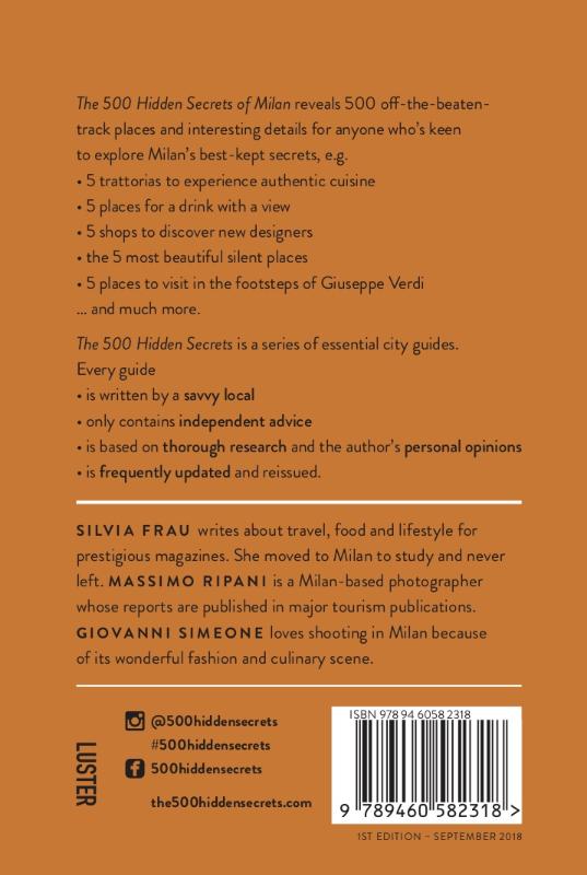 Achterkant van The 500 Hidden Secrets of Milan
