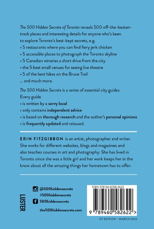 Achterkant van The 500 Hidden Secrets of Toronto