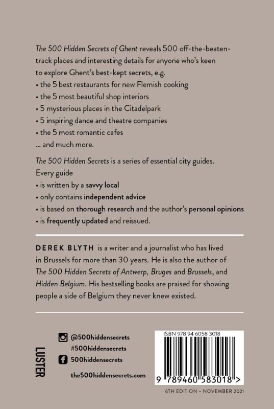 Achterkant van The 500 Hidden Secrets of Ghent