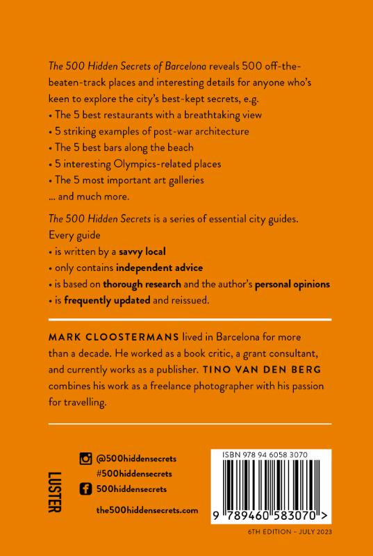 Achterkant van The 500 Hidden Secrets of Barcelona