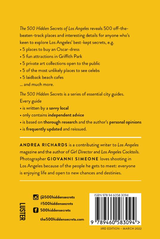 Achterkant van The 500 Hidden Secrets of Los Angeles