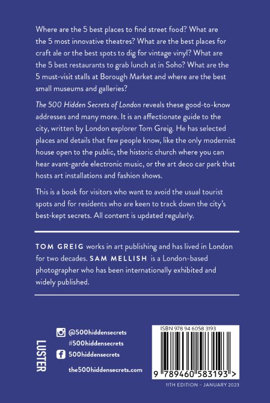 Achterkant van The 500 Hidden Secrets of London