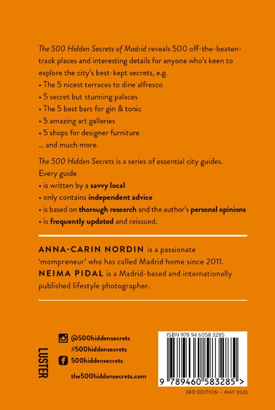 Achterkant van The 500 Hidden Secrets of Madrid