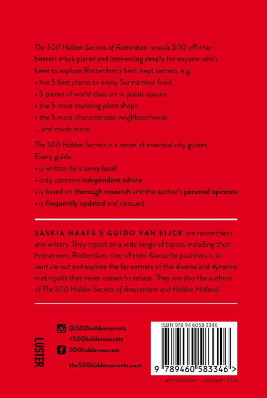 Achterkant van The 500 Hidden Secrets of Rotterdam