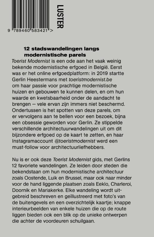 Achterkant van Toerist Modernist