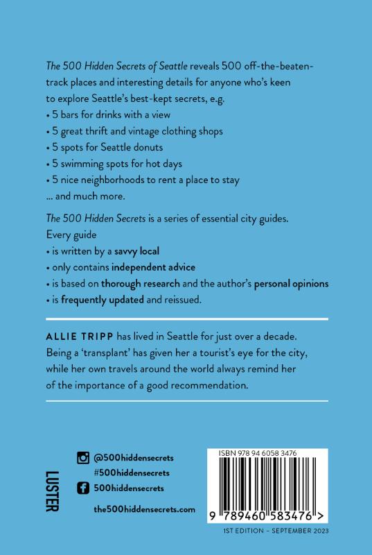 Achterkant van The 500 hidden secrets of Seattle