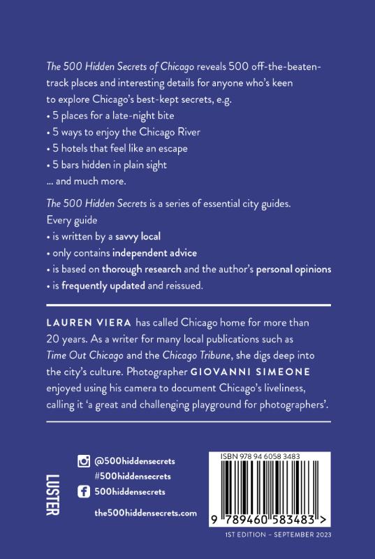 Achterkant van The 500 hidden secrets of Chicago
