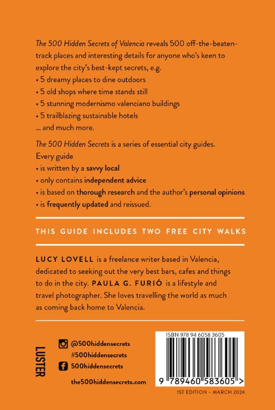 Achterkant van The 500 hidden secrets of Valencia