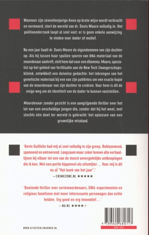 Achterkant van Moordenaar zonder gezicht