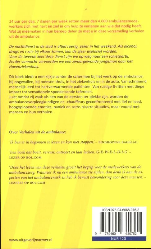 Achterkant van Verhalen uit de ambulance