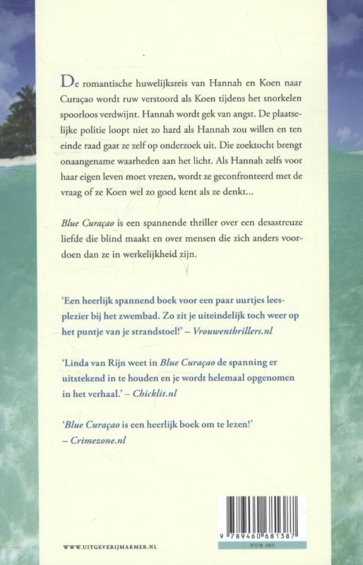 Achterkant van Blue Curacao