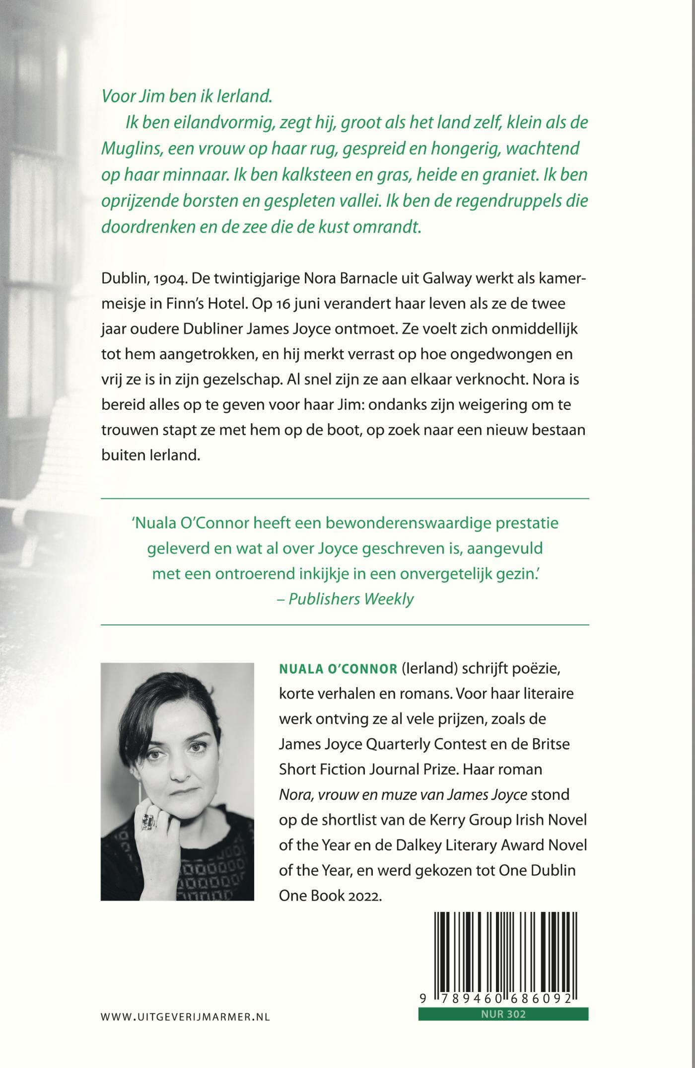 Achterkant van Nora, vrouw en muze van James Joyce