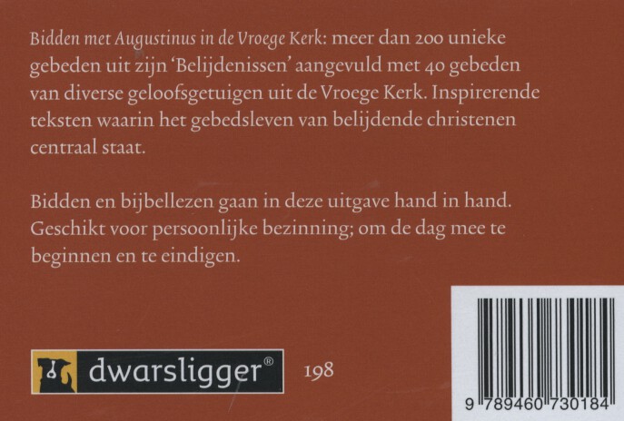 Achterkant van Bidden met Augustinus in de vroege kerk
