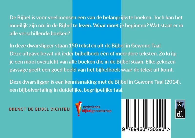 Achterkant van Bijbel in gewone taal