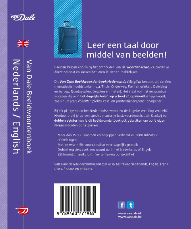 Achterkant van Van Dale Beeldwoordenboek Nederlands/English