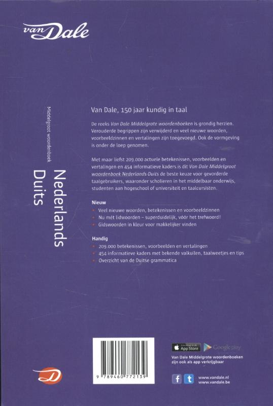Achterkant van Nederlands-Duits