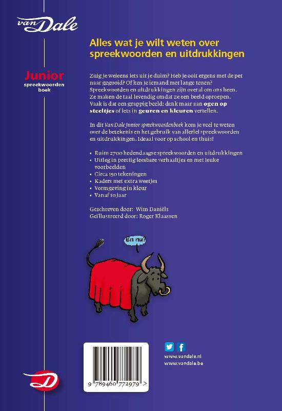 Achterkant van Van Dale Junior spreekwoordenboek