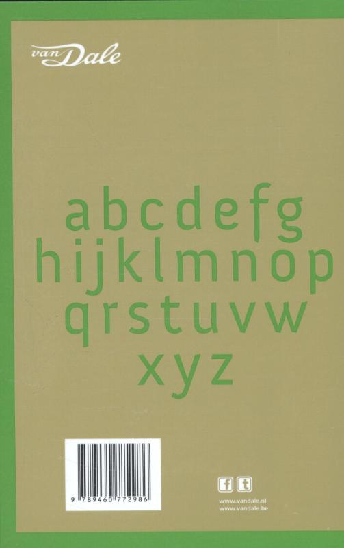 Achterkant van Van Dale Pocketwoordenboek Nederlands