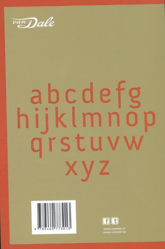 Achterkant van Van Dale Pocketwoordenboek Nederlands-Frans