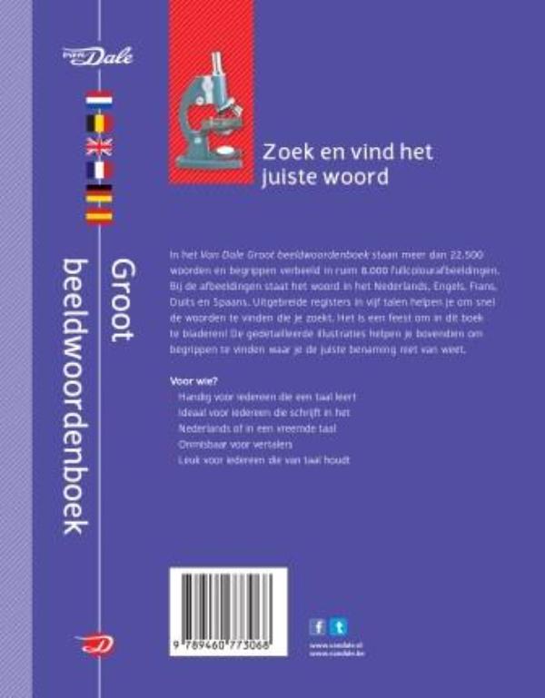 Achterkant van Van Dale Groot beeldwoordenboek