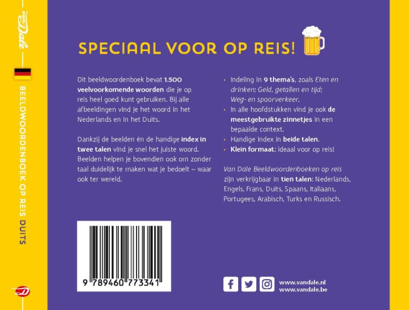 Achterkant van Van Dale Beeldwoordenboek op reis Duits