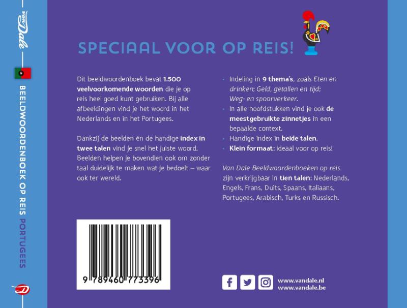 Achterkant van Van Dale Beeldwoordenboek op reis - Portugees