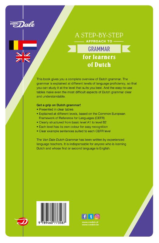 Achterkant van Van Dale Dutch Grammar