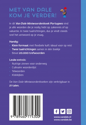 Achterkant van Van Dale Miniwoordenboek Portugees
