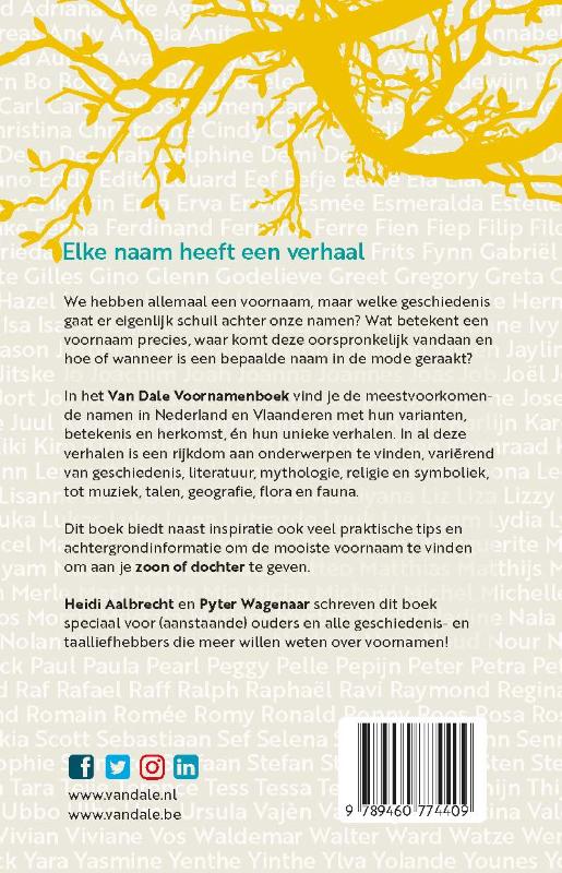 Achterkant van Van Dale Voornamenboek