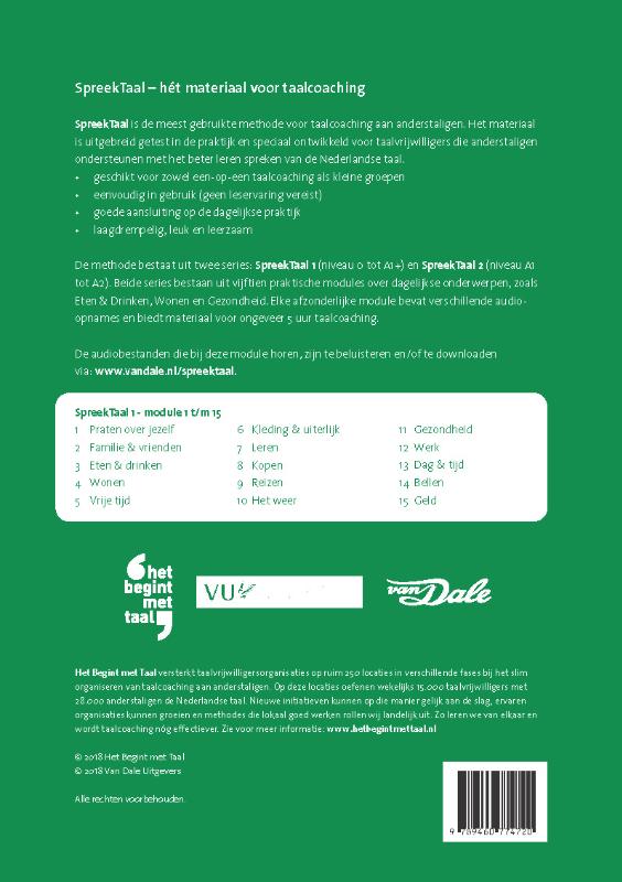Achterkant van SpreekTaal 1 Geld