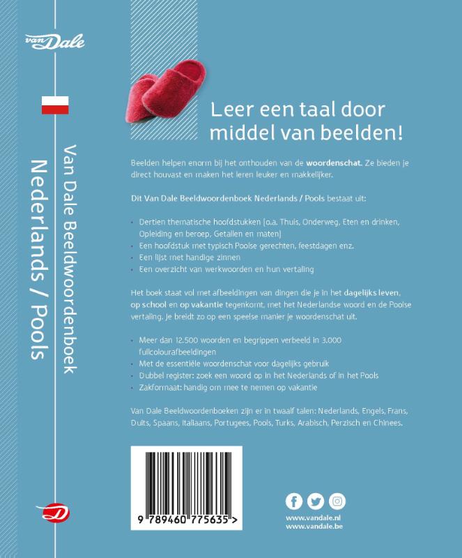 Achterkant van Van Dale Beeldwoordenboek Nederlands/Pools