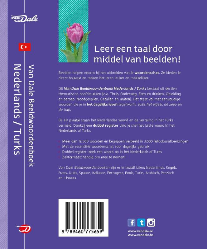 Achterkant van Van Dale Beeldwoordenboek Nederlands - Turks