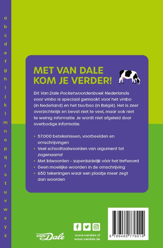 Achterkant van Van Dale Pocketwoordenboek Nederlands voor vmbo