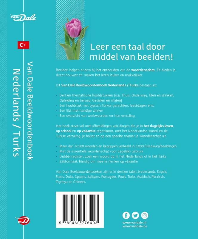 Achterkant van Van Dale Beeldwoordenboek Nederlands/Turks