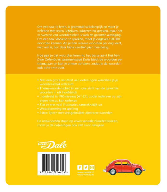 Achterkant van Van Dale Oefenboek woordenschat Duits