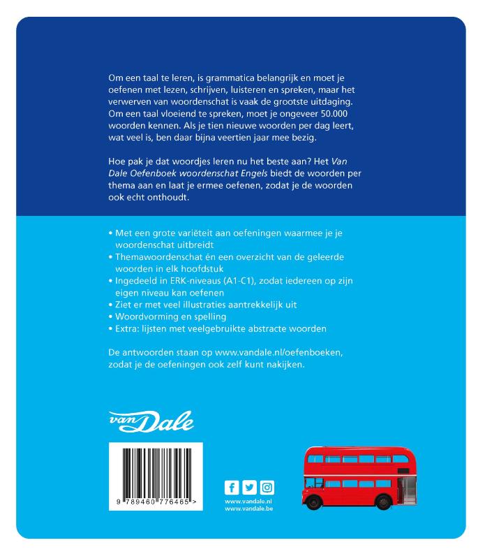 Achterkant van Van Dale Oefenboek woordenschat Engels