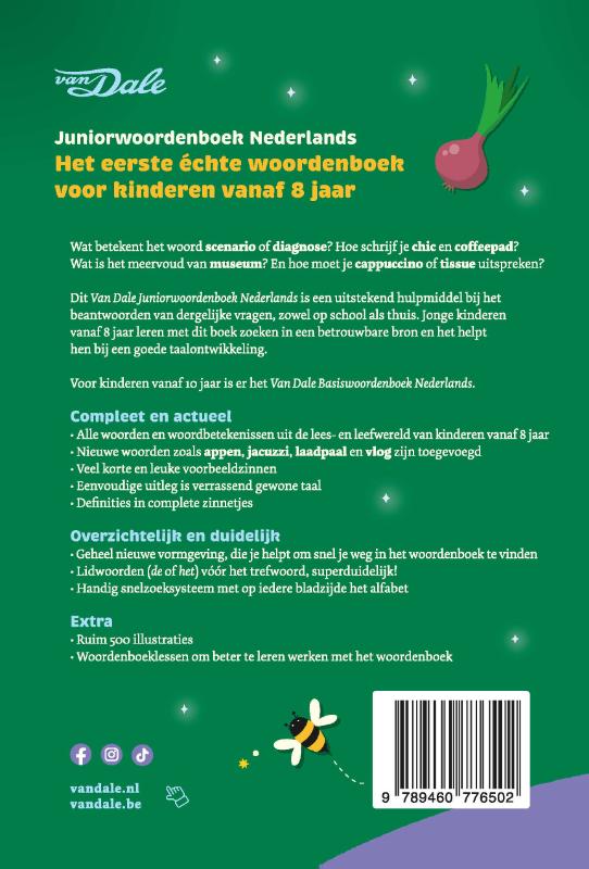 Achterkant van Van Dale Juniorwoordenboek Nederlands