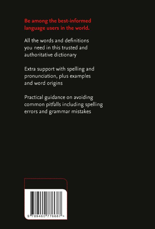 Achterkant van Collins English Dictionary