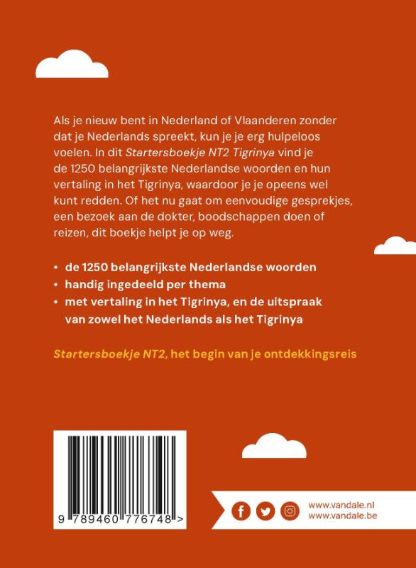 Achterkant van Startersboekje NT2 Tigrinya