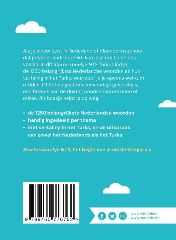 Achterkant van Startersboekje NT2 Turks