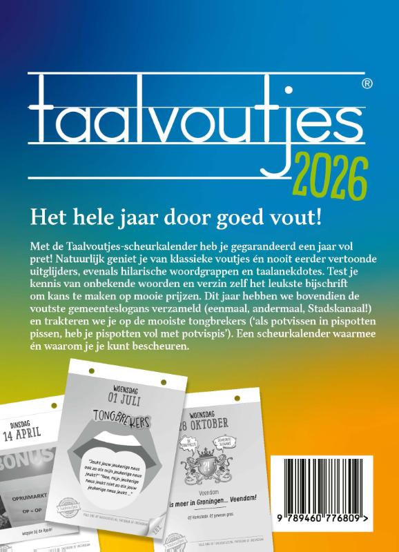 Achterkant van Taalvoutjes 2026
