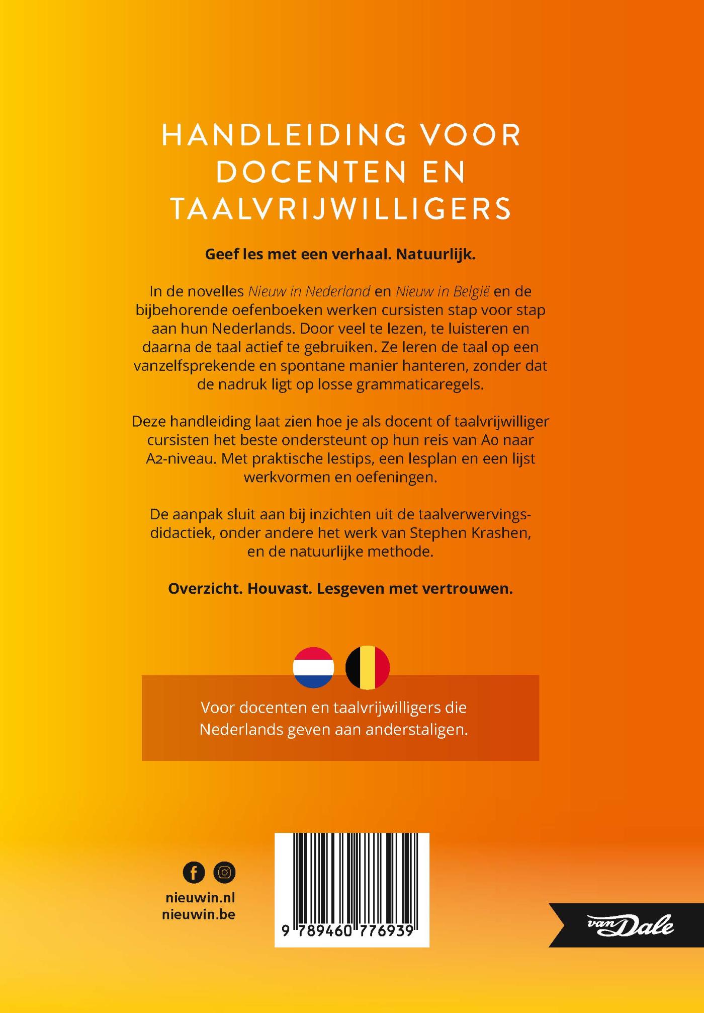 Achterkant van Nieuw in Nederland en België - handleiding voor docenten en taalvrijwilligers