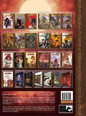 Achterkant van Red Sonja in beeld