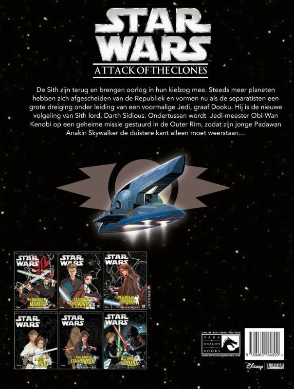 Achterkant van Attack of the Clones