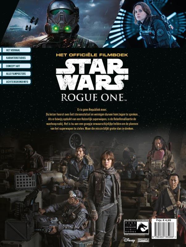 Achterkant van Star Wars Rogue One, official movie magazine