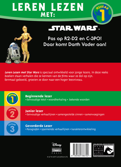 Achterkant van Leren lezen met Star Wars, Ontsnapt aan Dart Vader