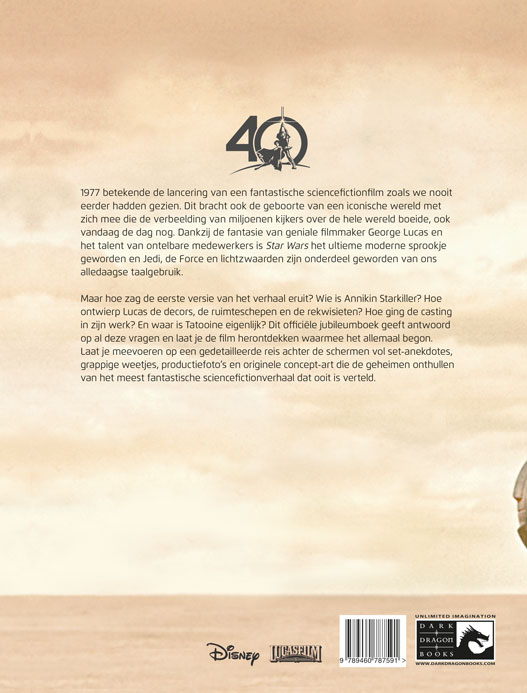Achterkant van 40 jaar Star Wars