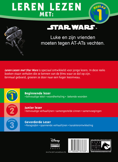 Achterkant van Leren Lezen met Star Wars, AT-AT Aanval