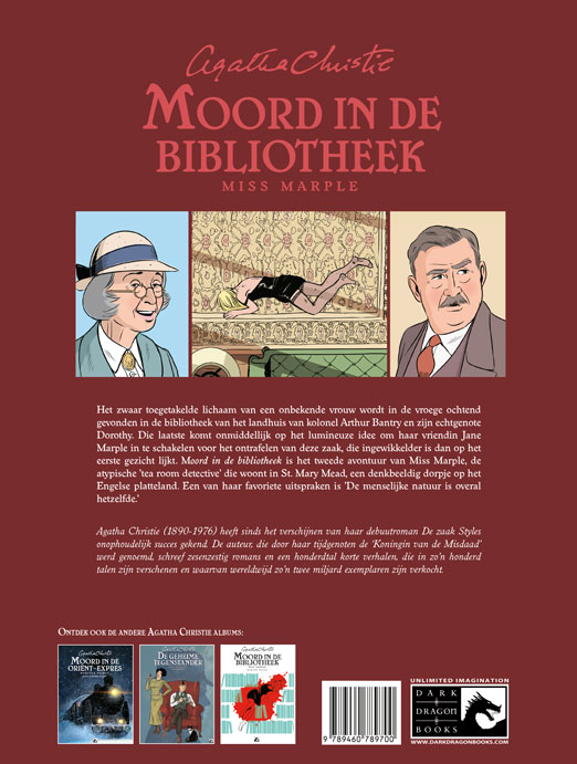 Achterkant van Moord in de bibliotheek